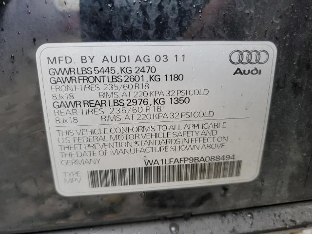 WA1LFAFP9BA088494 - 2011 AUDI Q5 PREMIUM PLUS BLACK photo 12