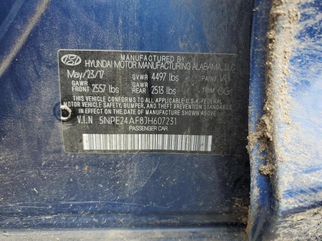 5NPE24AF8JH607231 - 2018 HYUNDAI SONATA SE BLUE photo 13