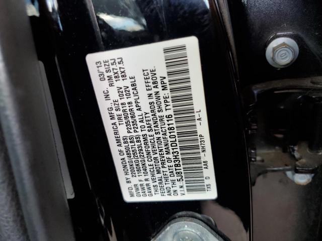 5J8TB3H31DL018116 - 2013 ACURA RDX BLACK photo 12