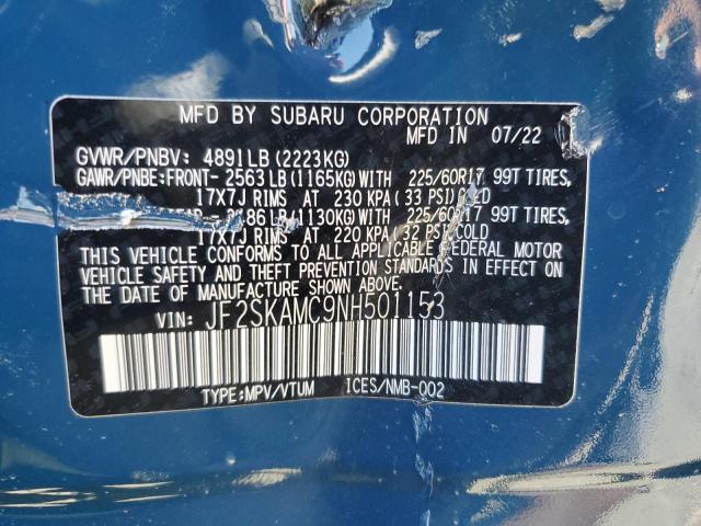 JF2SKAMC9NH501153 - 2022 SUBARU FORESTER WILDERNESS BLUE photo 14