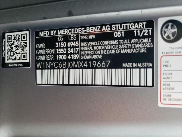 W1NYC6BJ0MX419667 - 2021 MERCEDES-BENZ G 550 GRAY photo 12