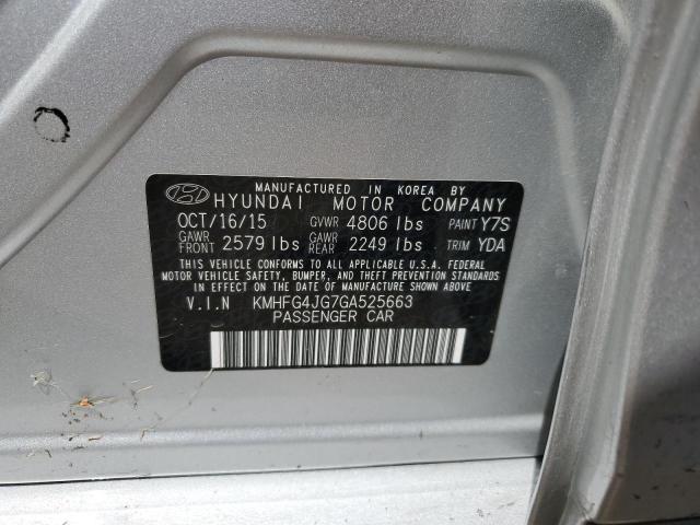 KMHFG4JG7GA525663 - 2016 HYUNDAI AZERA SILVER photo 12