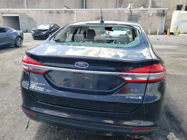 3FA6P0UU9JR271472 - 2018 FORD FUSION S HYBRID BLACK photo 6