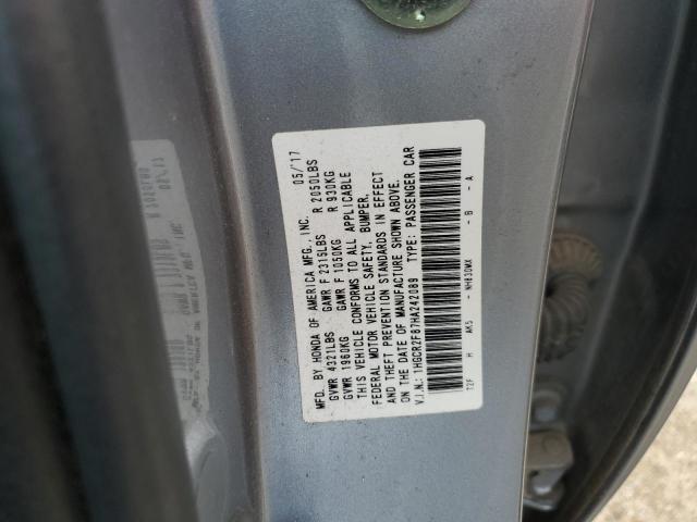 1HGCR2F87HA242089 - 2017 HONDA ACCORD EXL SILVER photo 12