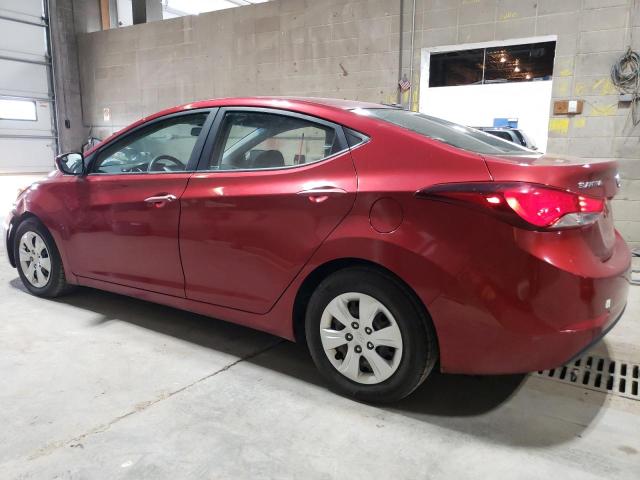 5NPDH4AE2GH672280 - 2016 HYUNDAI ELANTRA SE RED photo 2