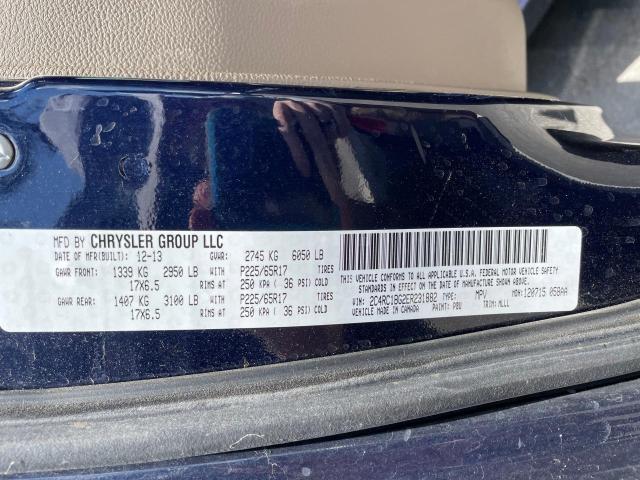 2C4RC1BG2ER231882 - 2014 CHRYSLER TOWN & COU TOURING შავი ფოტო 10