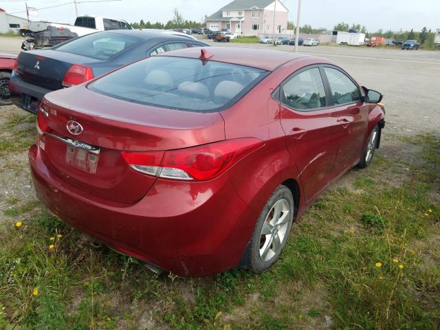 5NPDH4AE2CH084566 - 2012 HYUNDAI ELANTRA GLS RED photo 3