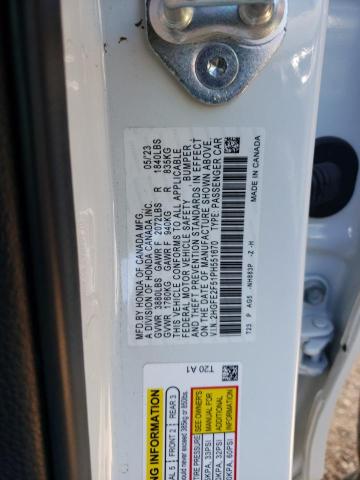 2HGFE2F51PH551670 - 2023 HONDA CIVIC SPORT Ağ foto 12