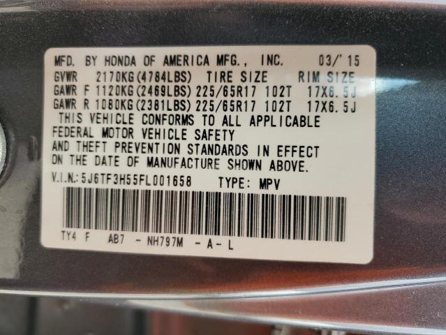 5J6TF3H55FL001658 - 2015 HONDA CROSSTOUR EXL Grau Foto 13