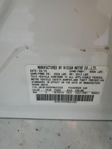 JN1BV7AR5FM403329 - 2015 INFINITI Q50 BASE WHITE photo 13