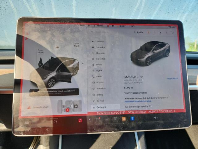 5YJYGDEE6LF006191 - 2020 TESLA MODEL Y Сұр фото 9