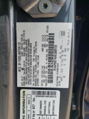 3FA6P0H74HR388018 - 2017 FORD FUSION SE CHARCOAL photo 12