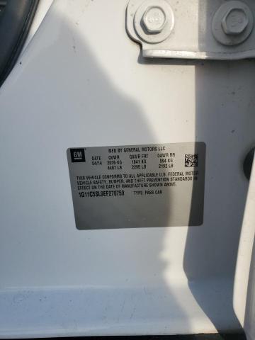 1G11C5SL9EF270759 - 2014 CHEVROLET MALIBU 1LT 白色 照片 12