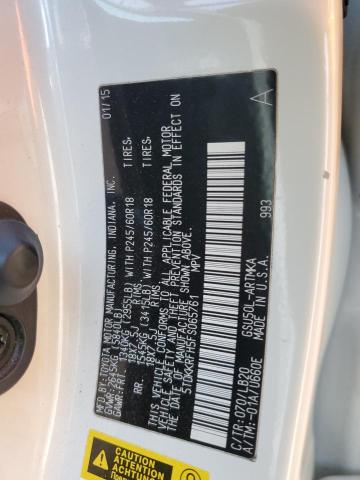 5TDKKRFH5FS065761 - 2015 TOYOTA HIGHLANDER XLE WHITE photo 13