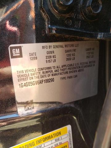 1G4GE5GV6AF188290 - 2010 BUICK LACROSSE CXS BLACK photo 12