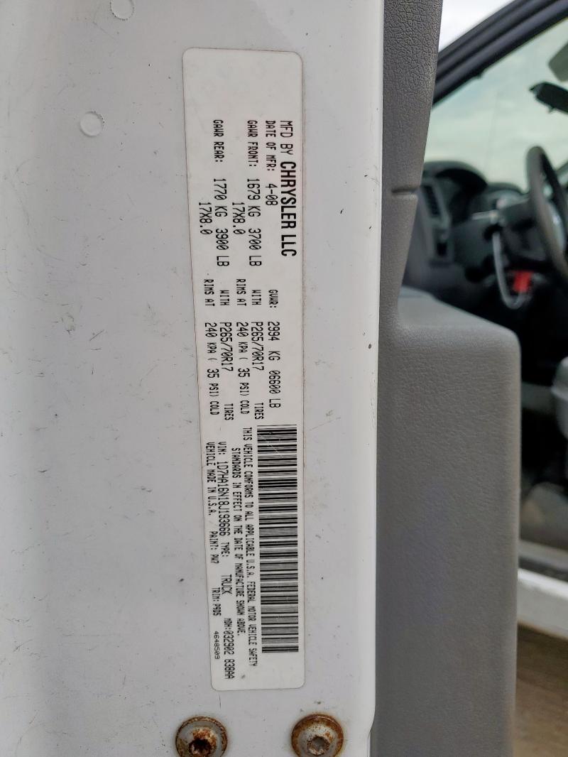 1D7HA16N18J193666 - 2008 DODGE RAM 1500 ST WHITE photo 13