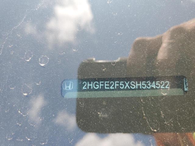 2HGFE2F5XSH534522 - 2025 HONDA CIVIC SPORT ვერცხლისფერი ფოტო 12