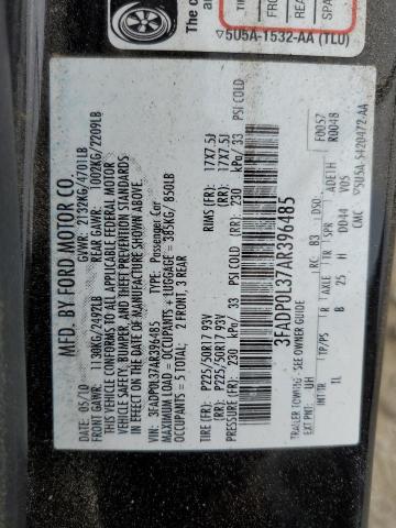 3FADP0L37AR396485 - 2010 FORD FUSION HYBRID BLACK photo 12