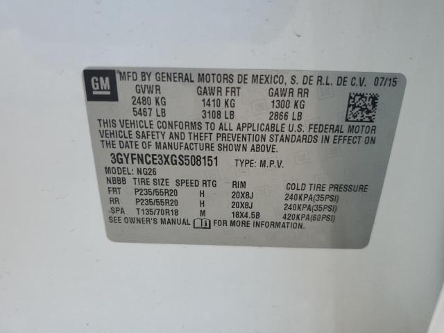 3GYFNCE3XGS508151 - 2016 CADILLAC SRX PERFORMANCE COLLECTION Ақ фото 13