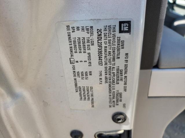 2CNDL23FX86044137 - 2008 CHEVROLET EQUINOX LS SILVER photo 13