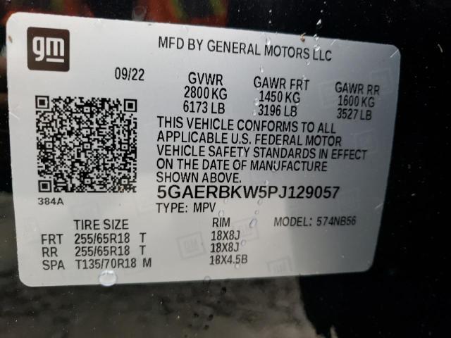 5GAERBKW5PJ129057 - 2023 BUICK ENCLAVE ESSENCE შავი ფოტო 12