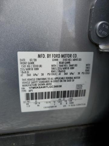 1FM5K8AW7LGC36038 - 2020 FORD EXPLORER POLICE INTERCEPTOR 银色 照片 13