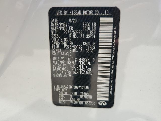 JN8AZ2BF3M9717635 - 2021 INFINITI QX80 SENSORY WHITE photo 13