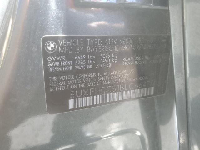 5UXFH0C51BLC66477 - 2011 BMW X6 HYBRID GRAY photo 13