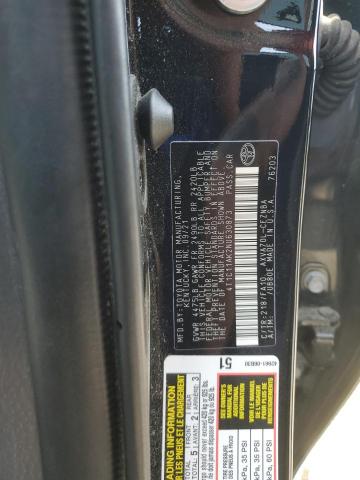 4T1C11AK2NU630873 - 2022 TOYOTA CAMRY LE BLACK photo 12