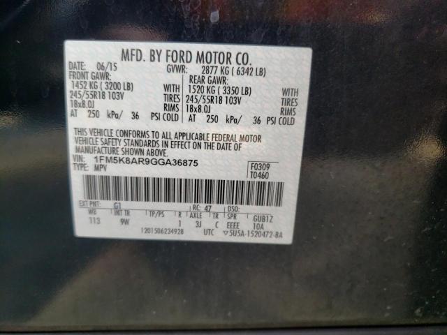 1FM5K8AR9GGA36875 - 2016 FORD EXPLORER POLICE INTERCEPTOR 黑色 照片 13