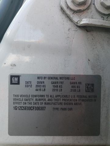 1G1ZC5E00CF306307 - 2012 CHEVROLET MALIBU 1LT 白色 照片 13