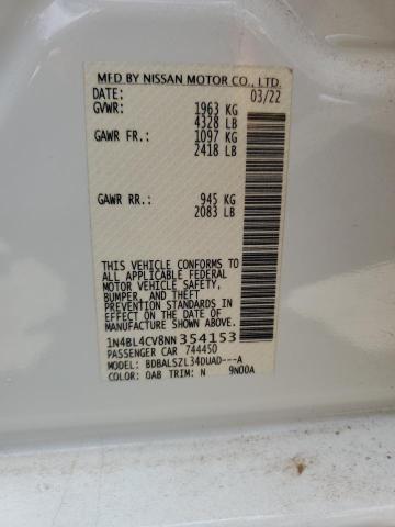 1N4BL4CV8NN354153 - 2022 NISSAN ALTIMA SR WHITE photo 12