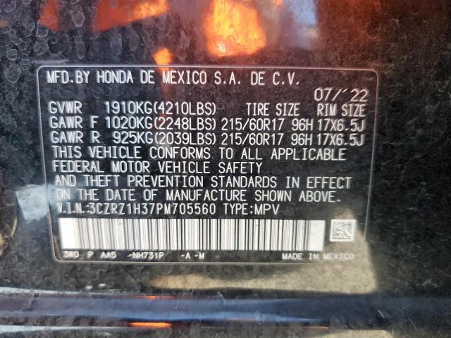 3CZRZ1H37PM705560 - 2023 HONDA HR-V LX BLACK photo 12