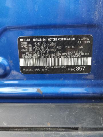 JA4AP3AU8KU036138 - 2019 MITSUBISHI OUTLANDER SPORT ES Mavi foto 13