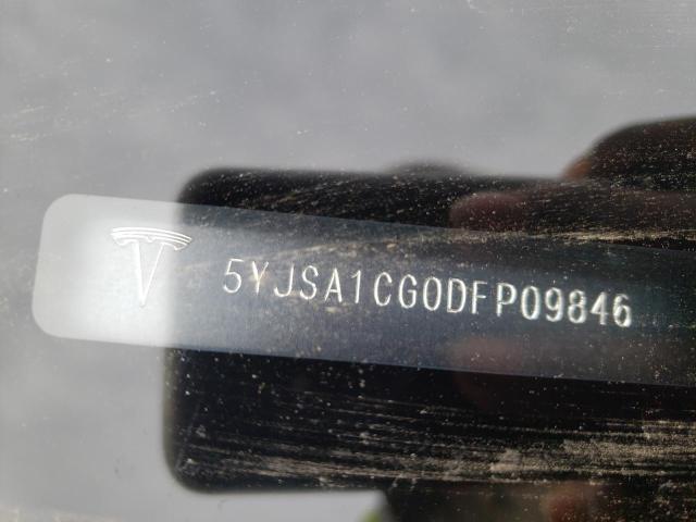 5YJSA1CG0DFP09846 - 2013 TESLA MODEL S შავი ფოტო 10