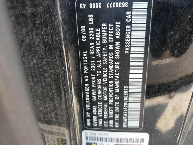 WVWFA71F29V008975 - 2009 VOLKSWAGEN EOS LUX 黑色 照片 12