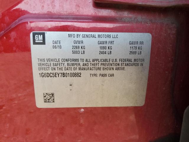 1G6DC5EY7B0100882 - 2011 CADILLAC CTS RED photo 12