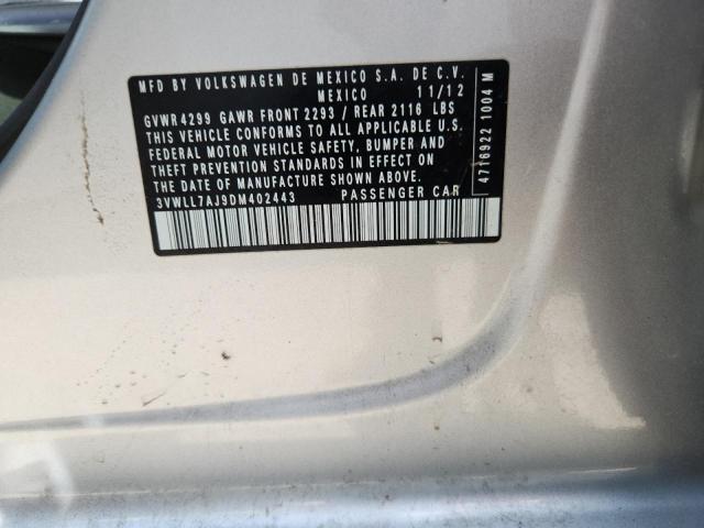 3VWLL7AJ9DM402443 - 2013 VOLKSWAGEN JETTA TDI Արծաթագույն լուսանկար 13