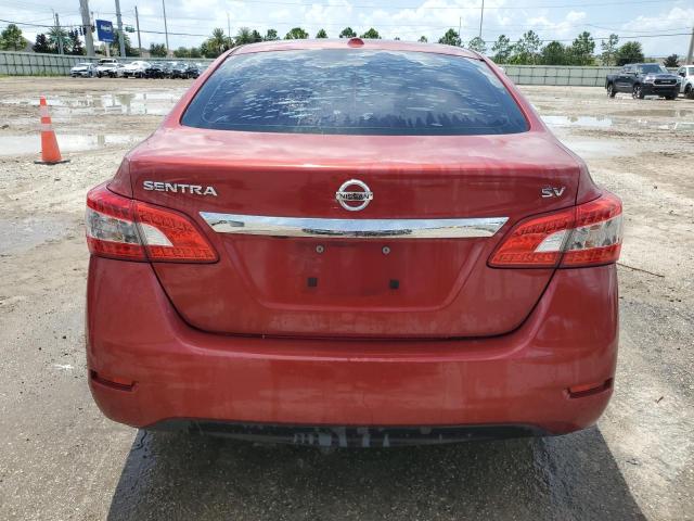 3N1AB7AP7FL665642 - 2015 NISSAN SENTRA S RED photo 6