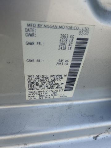 1N4BL4BV6LC252537 - 2020 NISSAN ALTIMA S SILVER photo 12