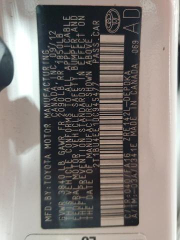 2T1BU4EE1DC945477 - 2013 TOYOTA COROLLA BASE თეთრი ფოტო 13