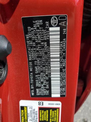 2T1BU4EE2AC269357 - 2010 TOYOTA COROLLA BASE 红色 照片 12