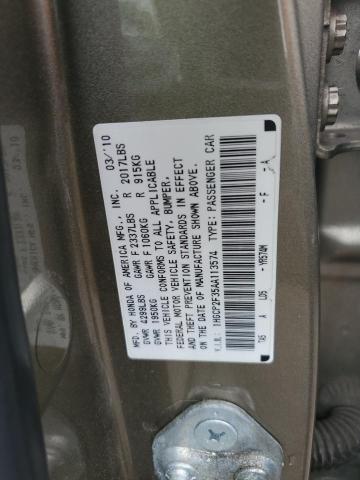 1HGCP2F35AA113574 - 2010 HONDA ACCORD LX TAN photo 12