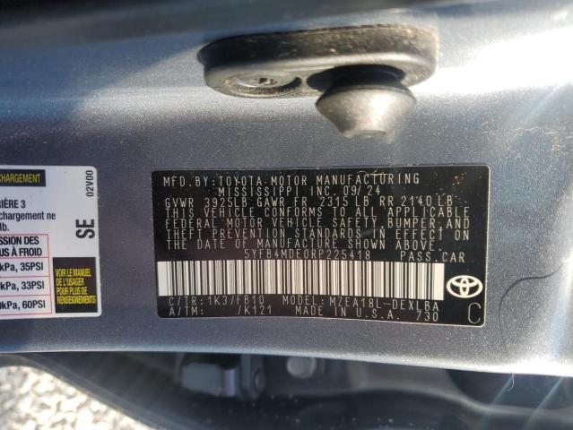 5YFB4MDE0RP225418 - 2024 TOYOTA COROLLA LE BLUE photo 12