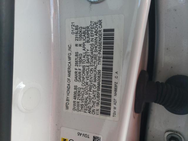 19UUB5F69MA008295 - 2021 ACURA TLX ADVANCE WHITE photo 12