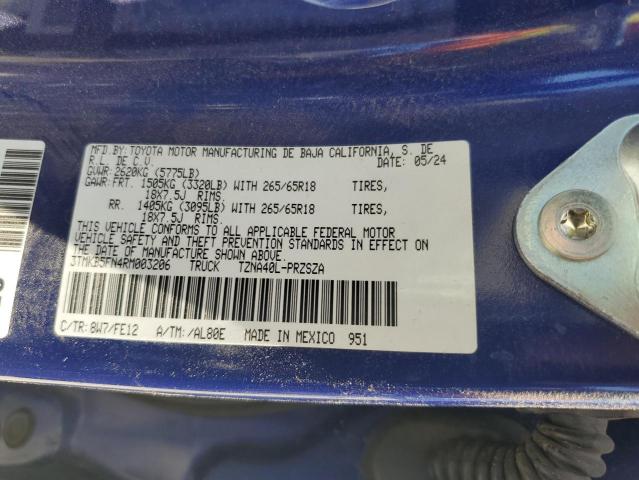 3TMKB5FN4RM003206 - 2024 TOYOTA TACOMA DOUBLE CAB Կապույտ լուսանկար 12