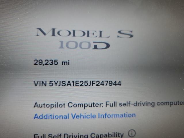 5YJSA1E25JF247944 - 2018 TESLA MODEL S Մոխրագույն լուսանկար 9