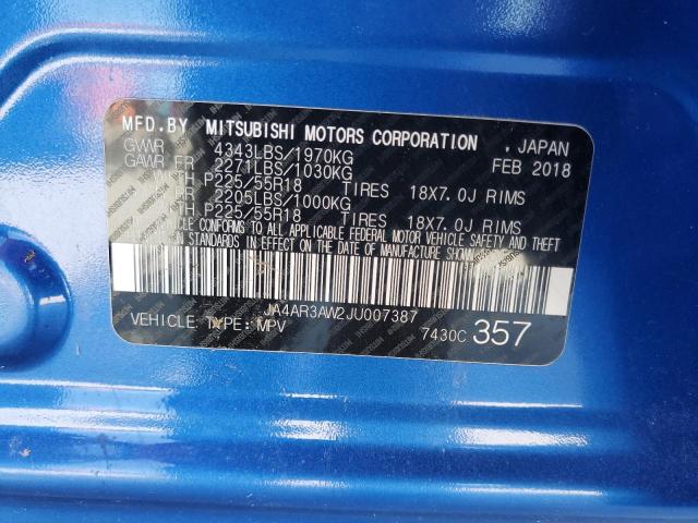 JA4AR3AW2JU007387 - 2018 MITSUBISHI OUTLANDER ES 蓝色 照片 13