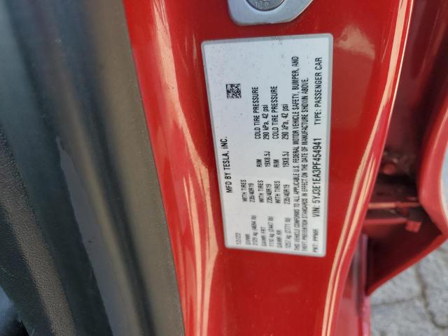 5YJ3E1EA3PF454941 - 2023 TESLA MODEL 3 Czerwony zdjęcie 12