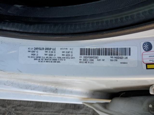 1B3BD4FB0BN553963 - 2011 DODGE AVENGER EXPRESS 白色 照片 12